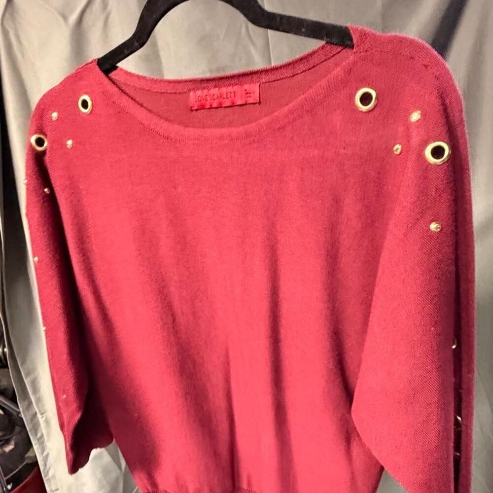 Women's Red and Burgundy Jumper